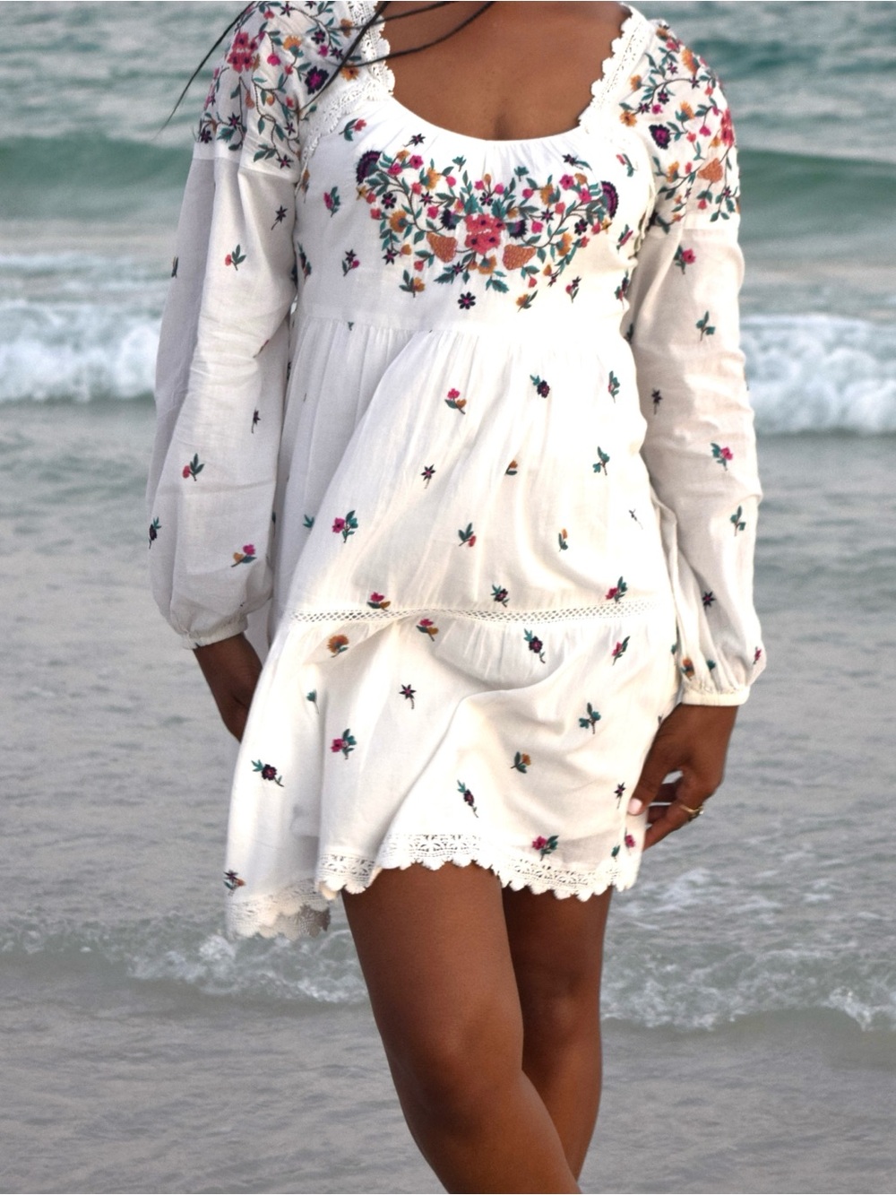 Anthropologie MAEVE Sydney Floral Embroidered Boho Peasant Mini Dress Size XS - Picture 13 of 13
